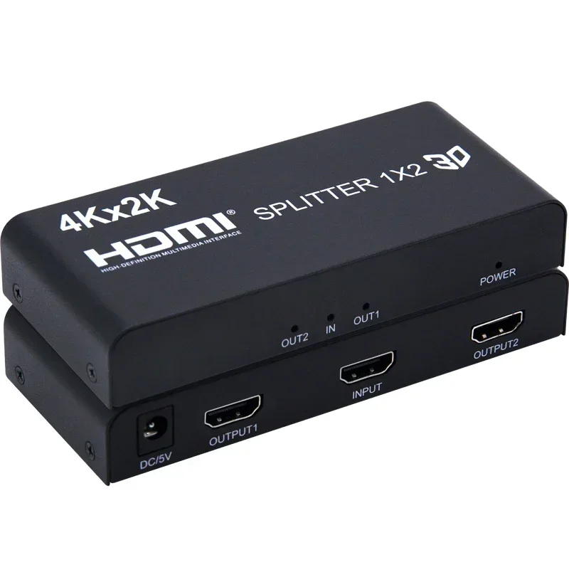 4Kx2K 1x2 HDMI Splitter 4k 1X4 3D Video Converter 1080P Video Distributor for PS3 PS4 TV Box DVD Laptop PC To Monitor Projector