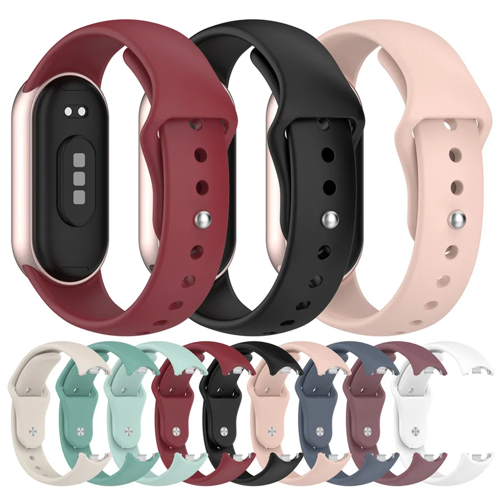 Silicone Watch Strap For Xiaomi mi Band 10 10NFC 9 9NFC 8 8NFC Waterproof Belt Small pretty waist Replacement Reverse buckle ban