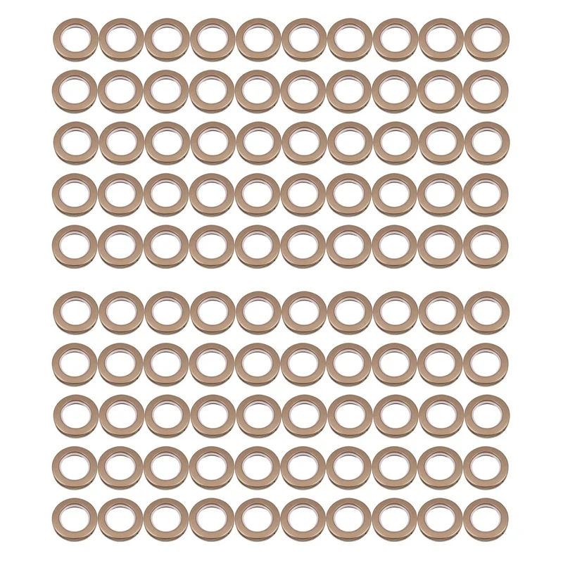 100 Pack Curtain Grommet, Inner Diameter 43Mm Curtain Eyelet Rings Nanoscale Low Noise Roman Ring (Coffee)