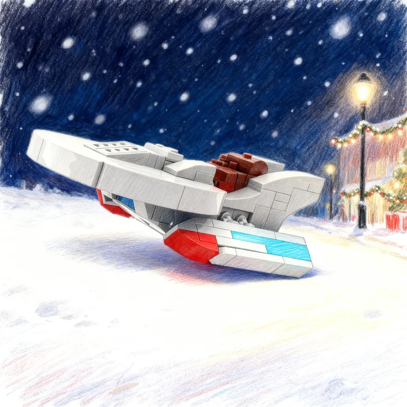 127pcs MOC Uss Winterprise Star Trek Christmas Diy Building Blocks Assembly Collector Model Edition Manual Toy Gift For Makers