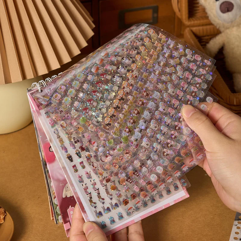 ملصقات ملصقات صغيرة كرتونية لطيفة مكونة من 18 ورقة، مطبوعات شخصية رائعة لوضع علامات على حساب اليد، ومؤشر دفتر الملاحظات وعلامة الهدايا ديكورا #4