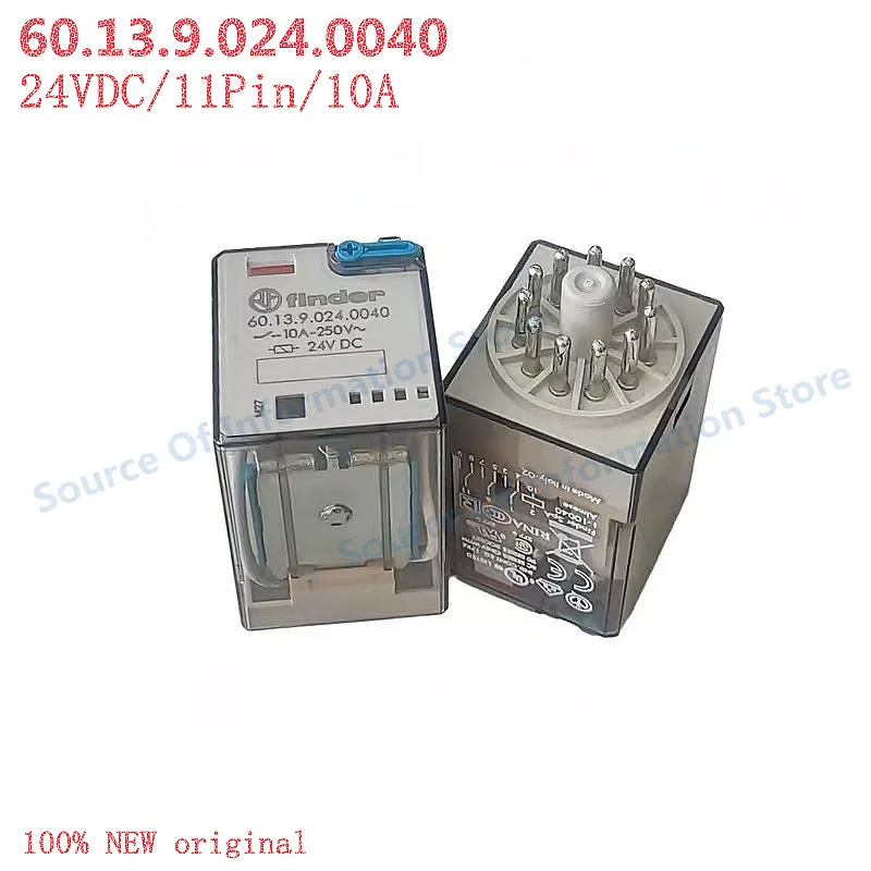 60.13.9.024.0040 Finder Relay 24VDC 11-Pin 10A 100% New original