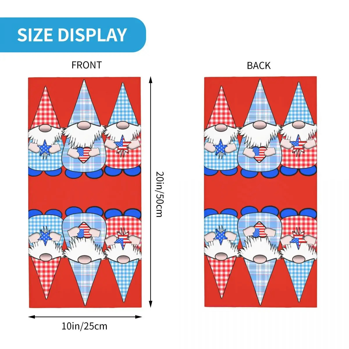 Gnomes American Gnome Bandana Neck Gaiter Motocross Face Scarf Balaclava Cycling Unisex Adult Breathable