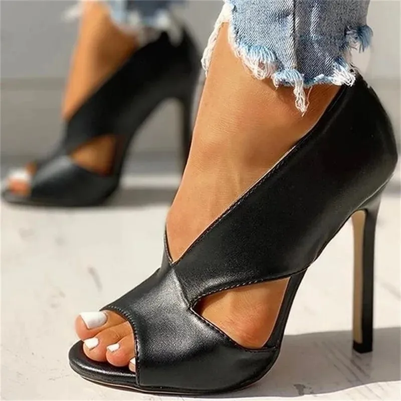 

Summer 2025 Thin Heels Peep Toe Women's Sandals High Heels Shoes