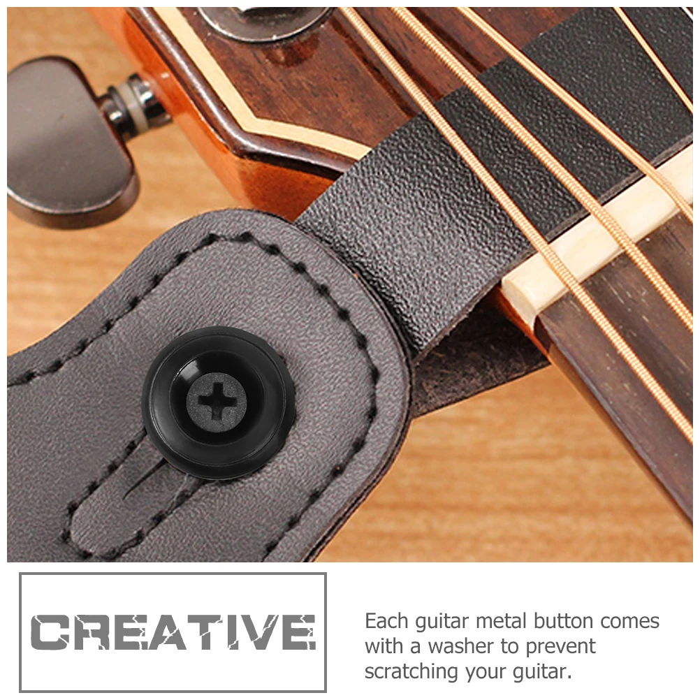 

4pcs Metal Strap Lock Anti Skid Button Washer Easy Install for Electric Acoustic Bass Folk Guitar Guitar Parts
