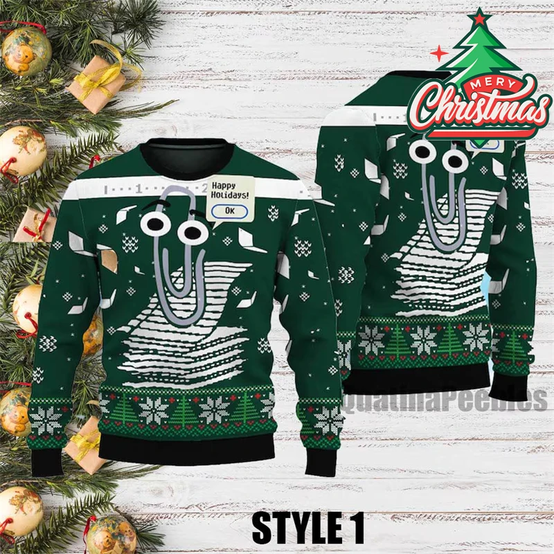 Regalo maglione brutto per la festa di Natale, divertente pullover girocollo per le vacanze per uomo e donna, morbido abbigliamento ampio e accogliente a maniche lunghe