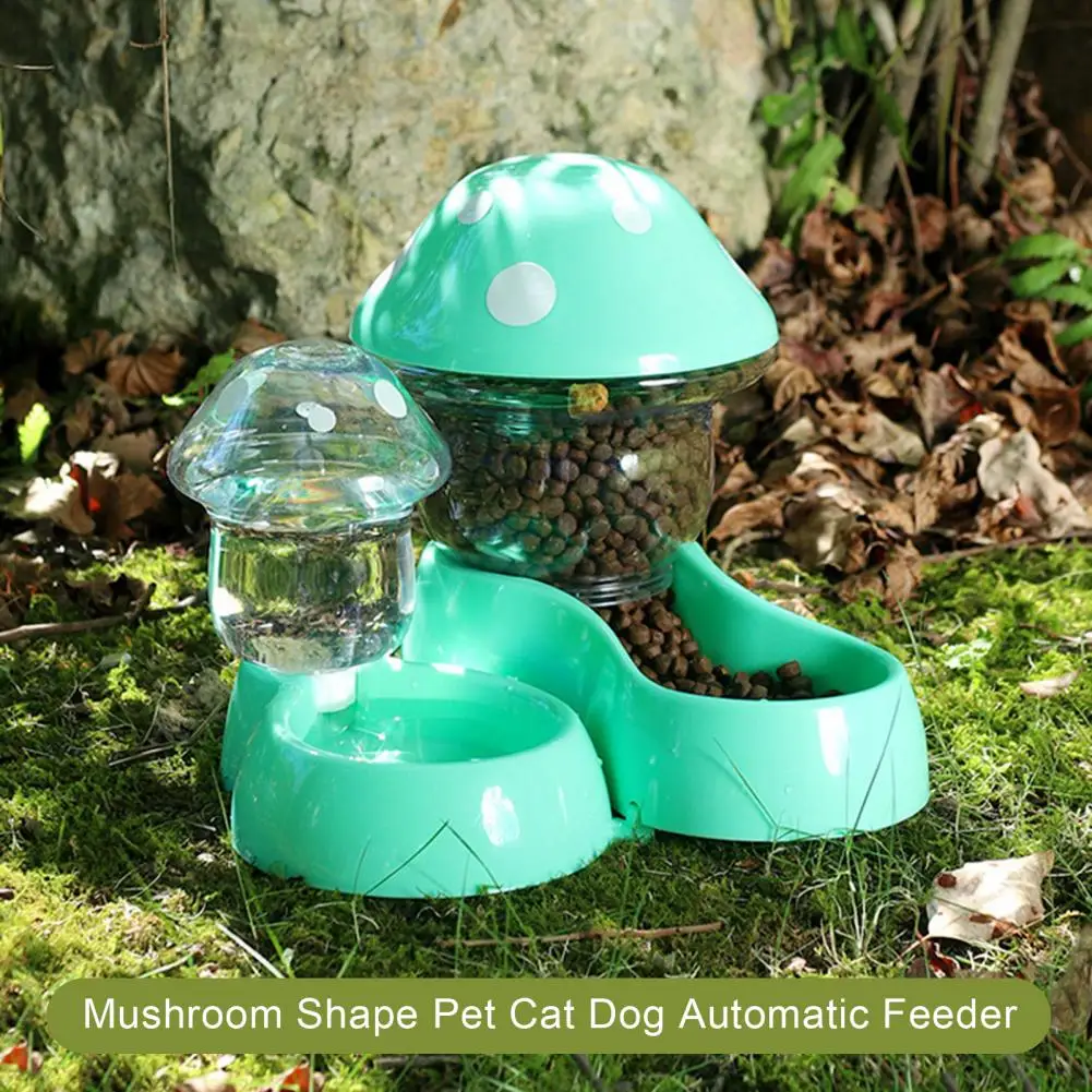 Durable Burr-free Dry Wet Separation No Odor Mushroom Shape Pet Cat Dog Pet Feeder Dispenser Cat Water Feeder Feeding