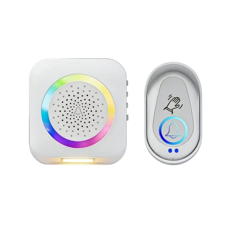 A2BA Innovative Doorbell with Hand Scan Feature & Standard Button Functionality Light ABS for Household Safety