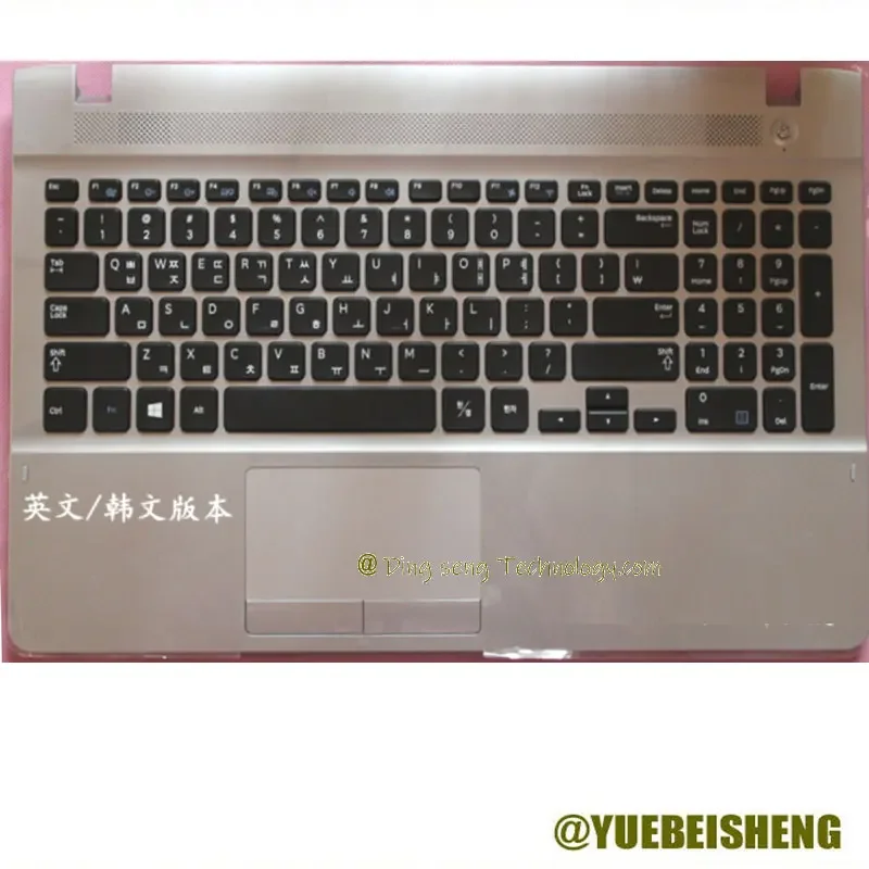 YUEBEISEHNG      New/Org for Samsung NP270E5J 270E5G 270E5U 270E5R 270E5K palmrest Korean keyboard upper cover Touchpad,Silver