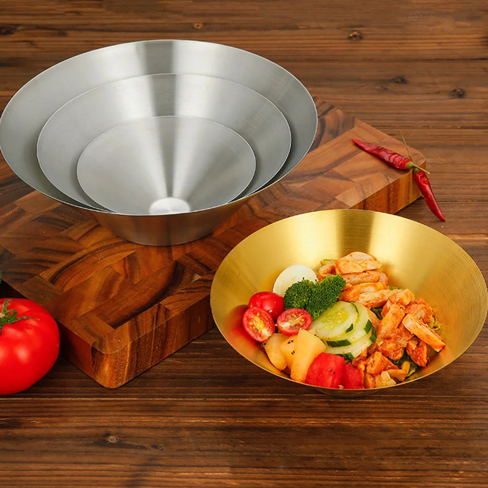 

Salad Bowl Stainless Steel Ramen Hand-Pulled Noodle Serving Bowls with Lids Dinnerware