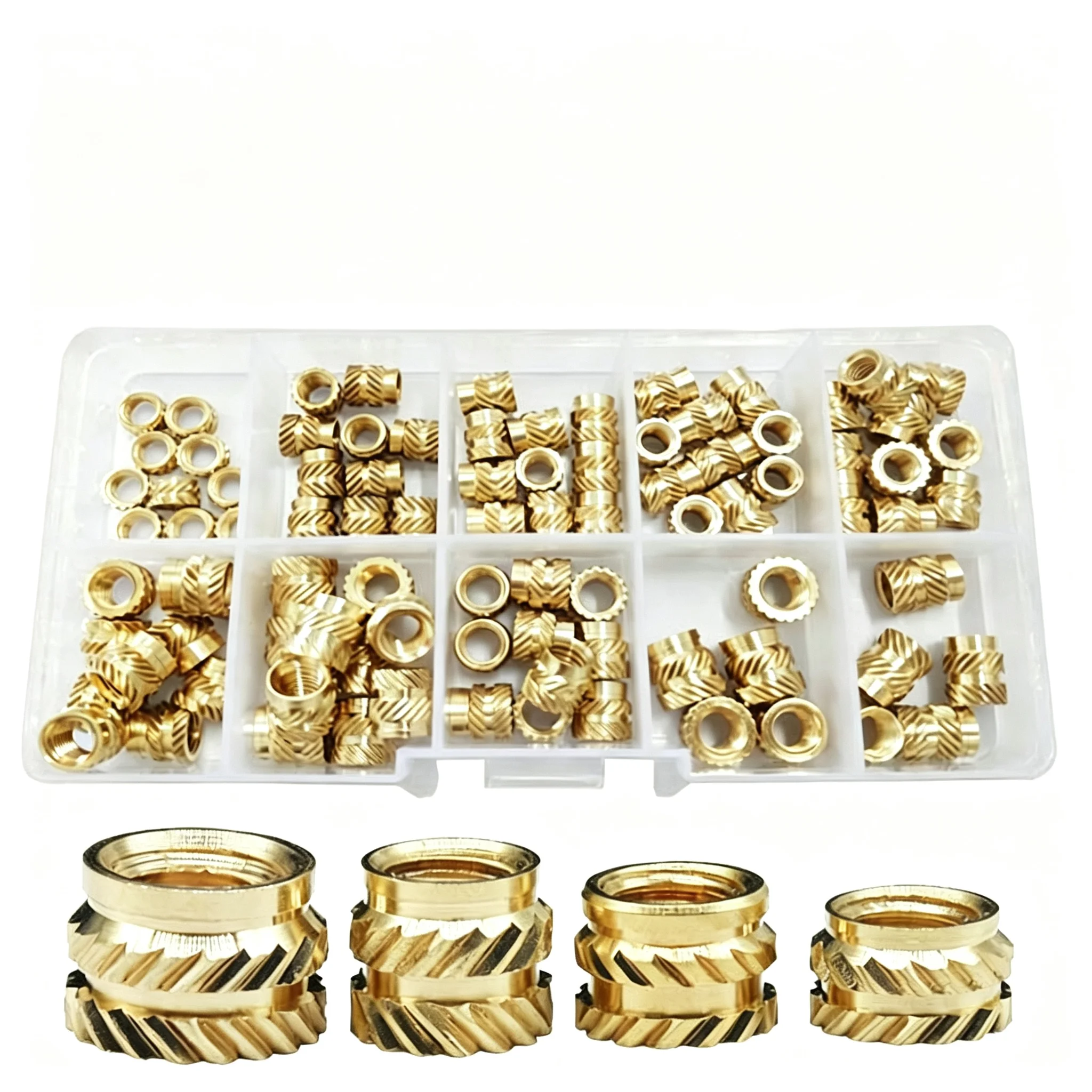 3D Printer Brass Heat Set Inserts Kit M2 M2.5 M3 M4 M5 M6 Knurled Threaded Embedment Nuts Assortment