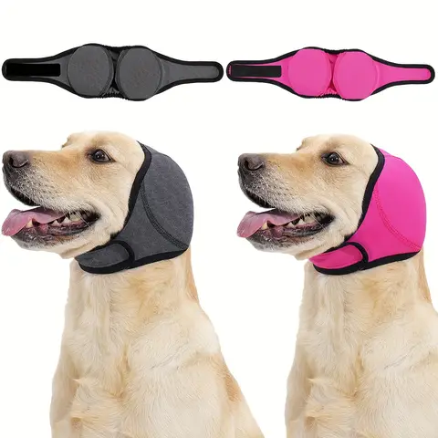 Cubierta para la cabeza antiansiedad con cancelación de ruido para perros pequeños, medianos y grandes, gorro de protección para los oídos con diseño de correa ajustable