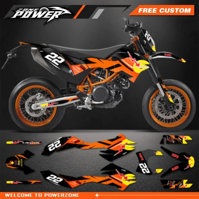 

Powerzone Graphics Motorcycle Decal Sticker Deco Kits For KTM 2012 2013 2014 2015 2016 2017 2018 690SMC-R customized 003