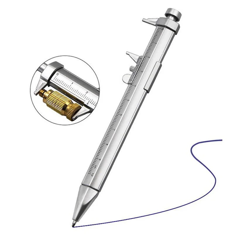 

Multifunction Caliper Pen 0-100 Vernier Caliper Roller Ball-Point 1.0mm Plastic Student Stationery Gift Measuring Tools