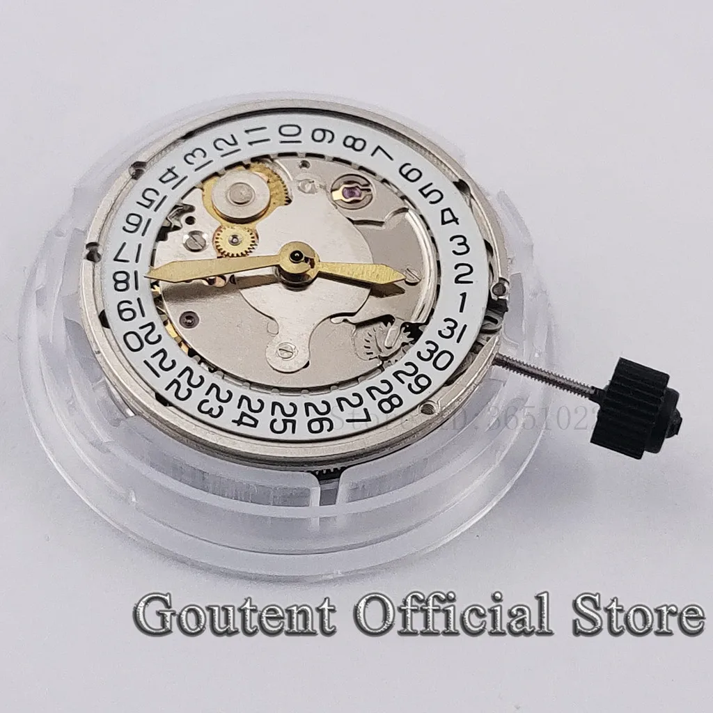 Goutent Silver Watch Movement Direct Replacement Date ETA 2824 Automatic Mechanical Movement