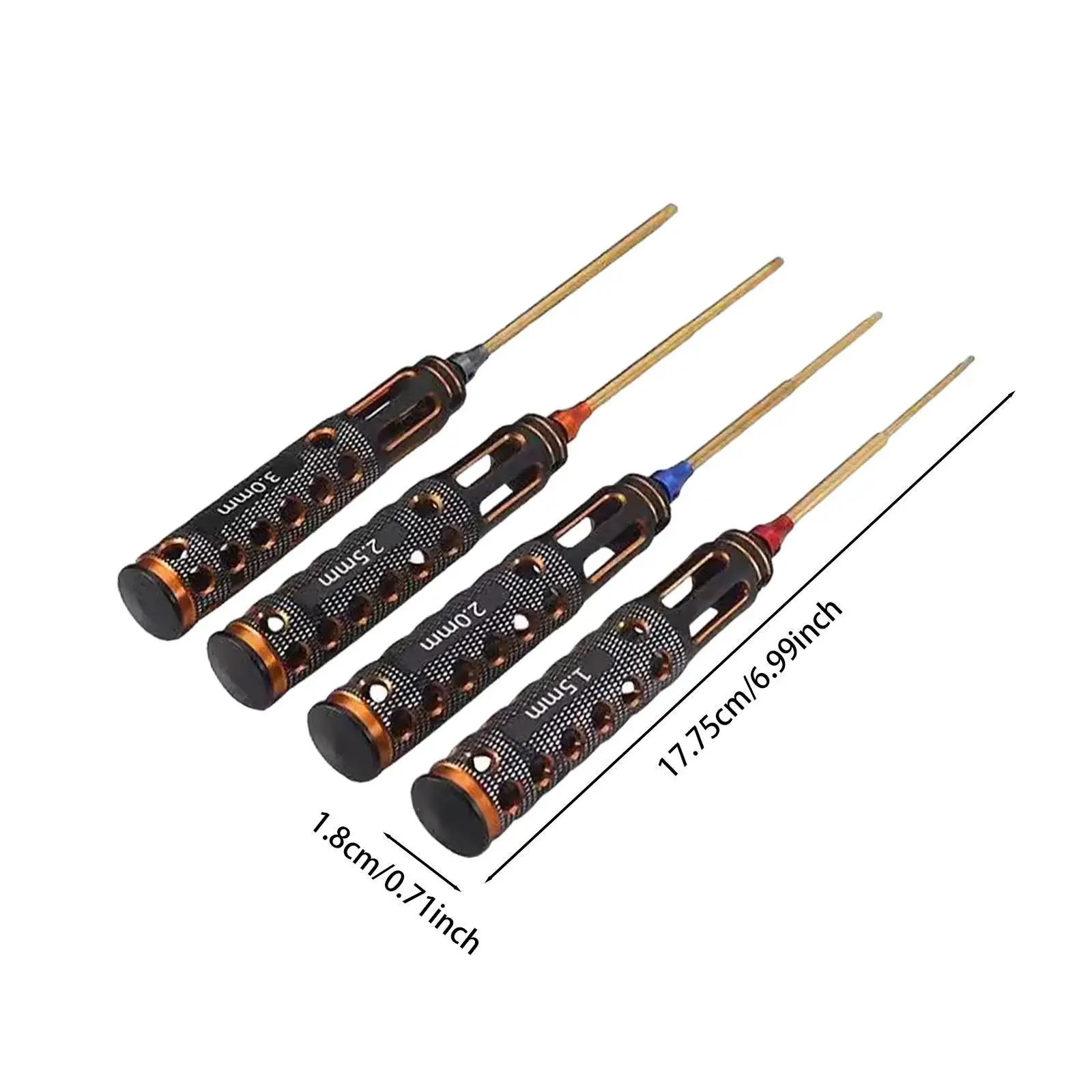 Hexagon screwdriver set, precisão kit ferramenta rc, hex screwdriver set, 4x