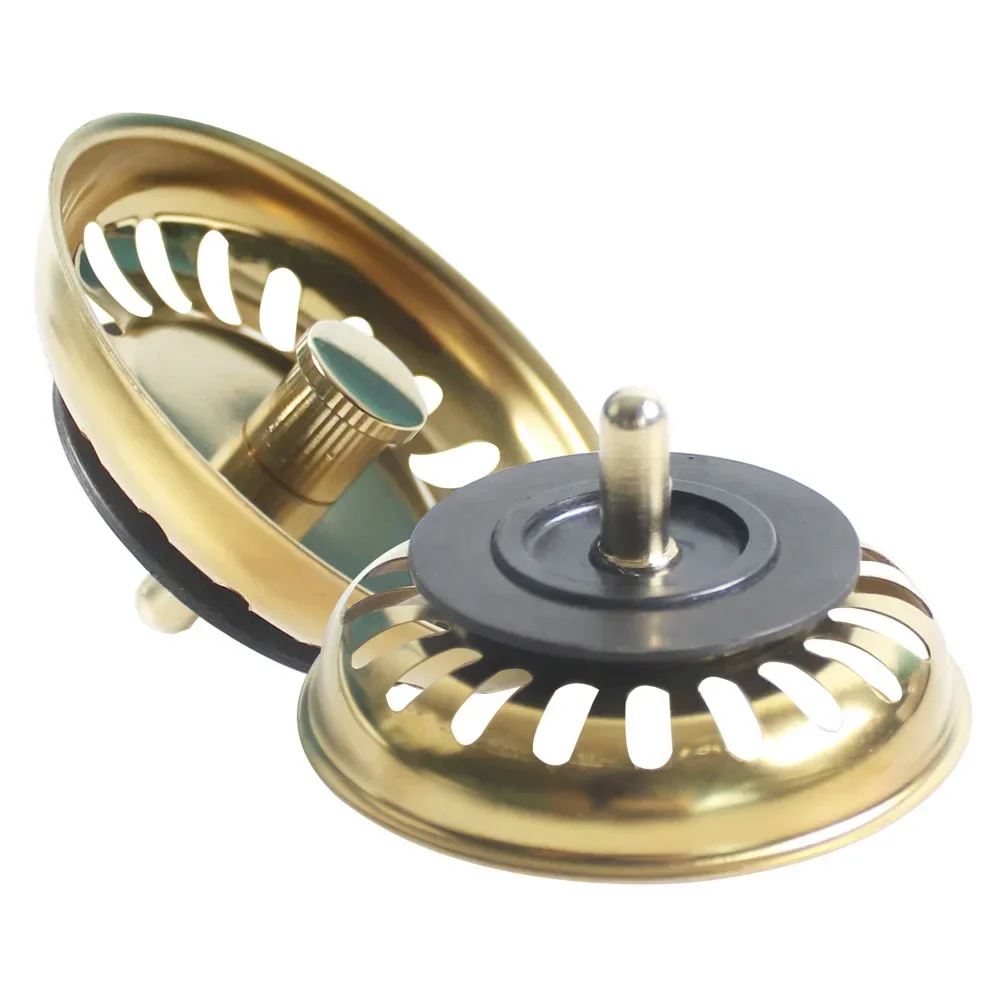 Golden Color Strainer Filters for Sink Kitchen Accessory Drain Plugs 79.3MM