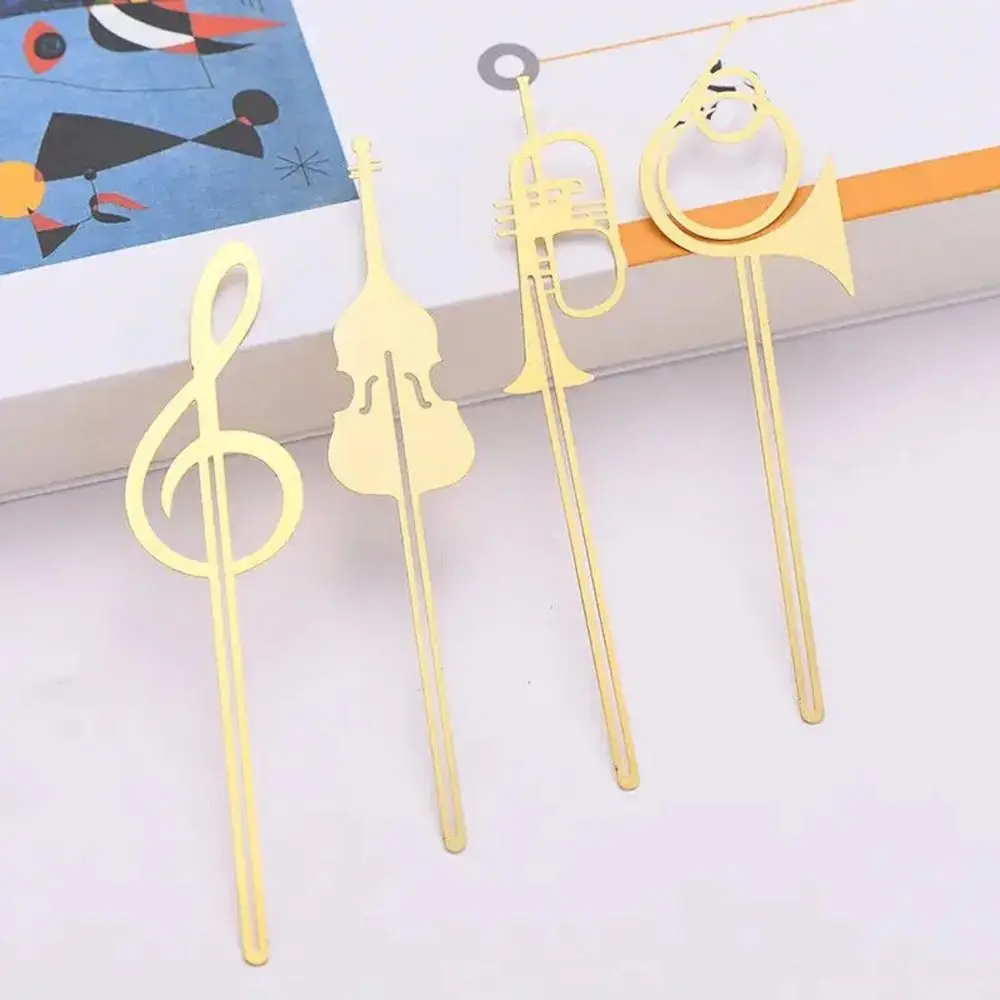 Musical Instruments Bookmark Gold Musical Note Meta Book Maker Bookmark Paper Clips Office School Supplies Gifts