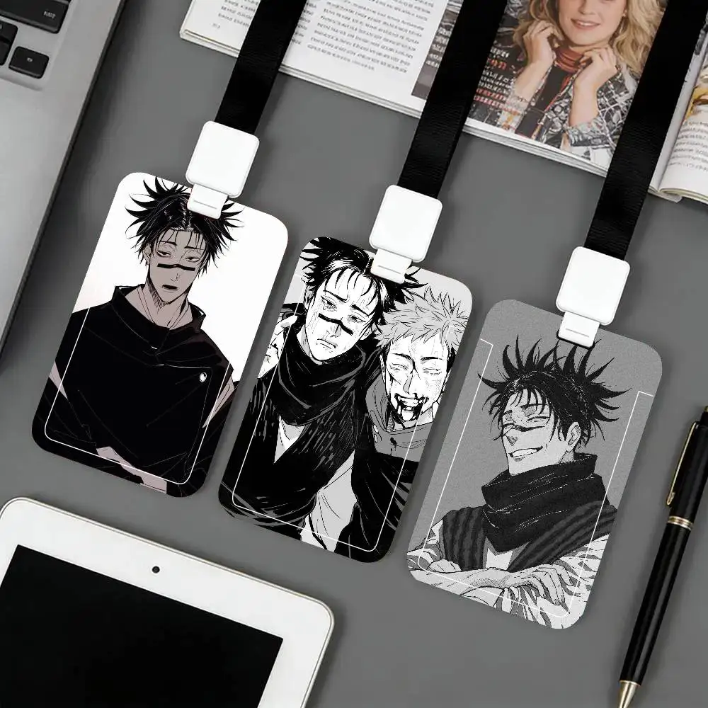 C-Choso J-Jujutsu K-Kaisen Black Lanyard Card Holders Student Meal Cards And Campus Ids School