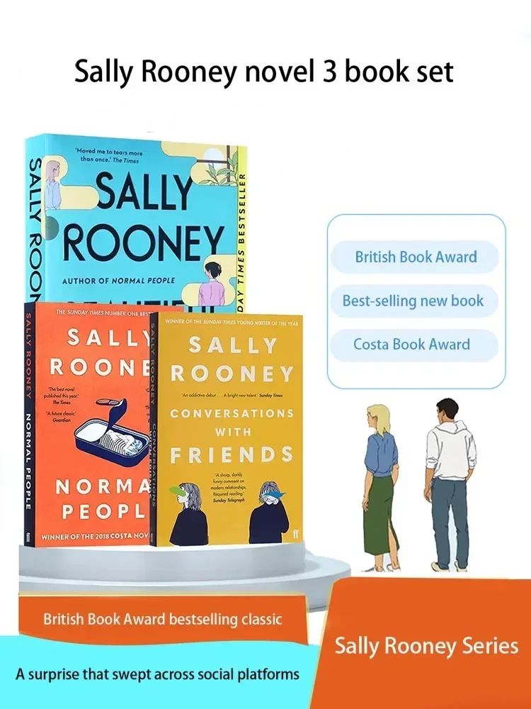 

3 Books/set Conversations With Friends / Normal People/Beautiful World Where Are You Sally Rooney Life Novel Adult Fiction Livro