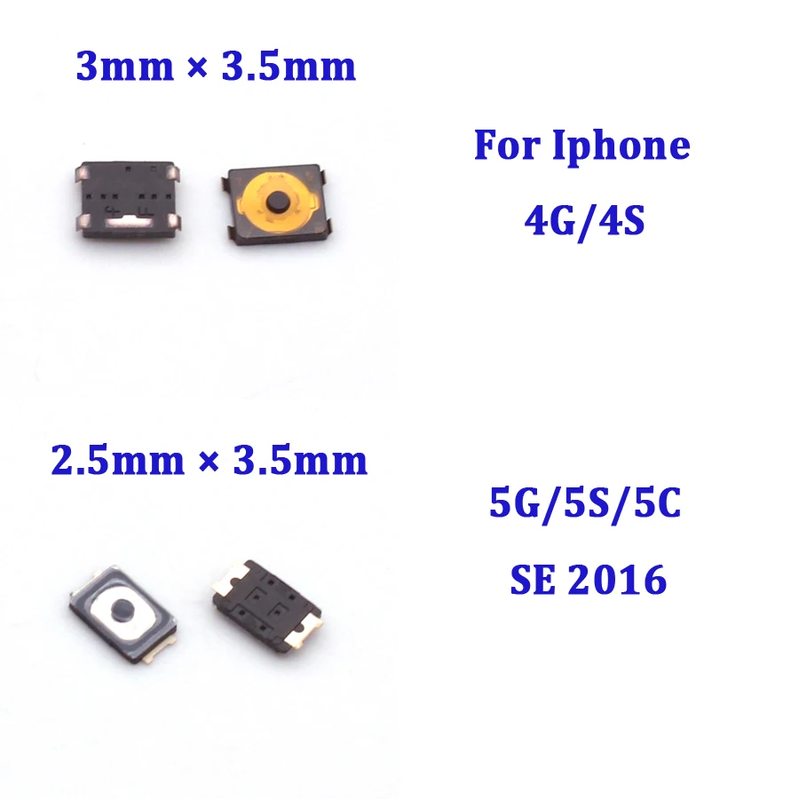 10Pcs Power Volume On Off Switch Flex Cable Toggle Nob Sleep Button Micro Spring Piece For IPhone 5 5G 5S 5C 4 4G 4S SE 2016