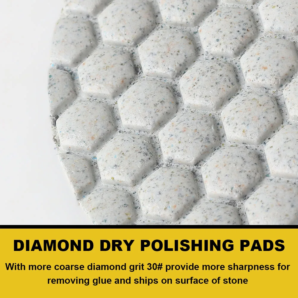 3pcs/set Grit 30# 4 inch 100mm dry diamond polishing pads for dry or wet polishing granite,marble engineered stone and concrete