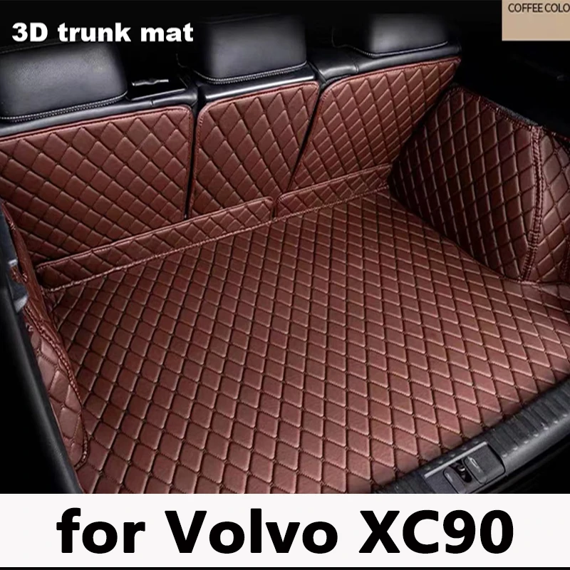 Car trunk mat for Volvo XC90 Seven seats 2016 2017 2018 2019 2020 2021 2022 Cargo Liner Carpet Interior Parts Accessories Cover