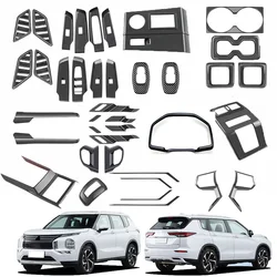 LHD RHD For Mitsubishi outlander 2022 2023 2024 ABS carbonfiber Interior Accessories gear panlewindow water cup Decoration Panel