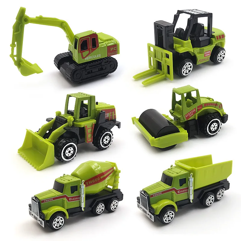 Creative Cartoon Children Alloy Car Toys Simulation Car Model Engineering Car Farmer Car Road Roller Toy Car Kids Holiday Gift