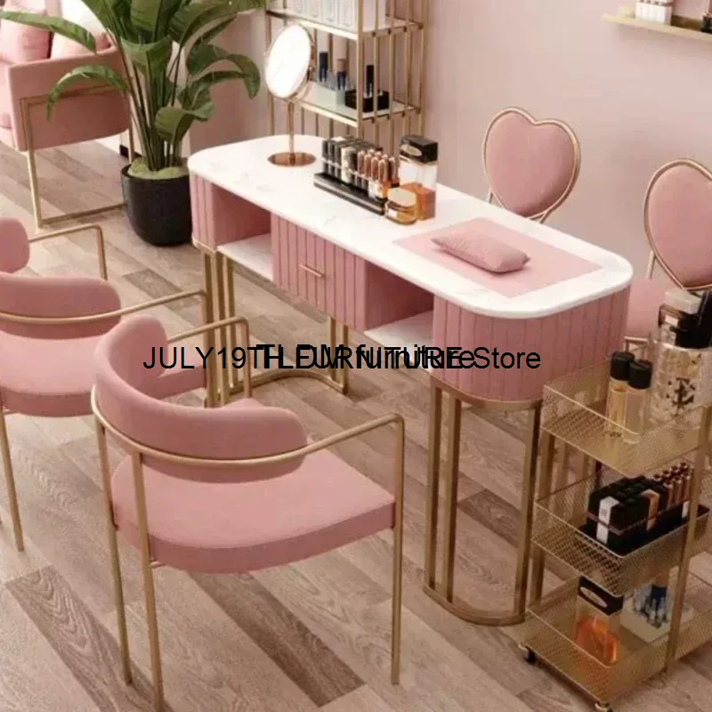 

Professional Modern Nail Table Exquisite Receptionist Nordic Design Manicure Table Modern Pink Mesa De Manicure Furniture YX50ZJ