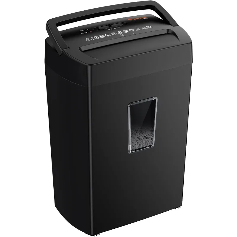 12-Sheet Cross Cut Paper Shredder, 5.5 Gal Home Office Heavy Duty Shredder for Paper, Staples, with Transparent Window