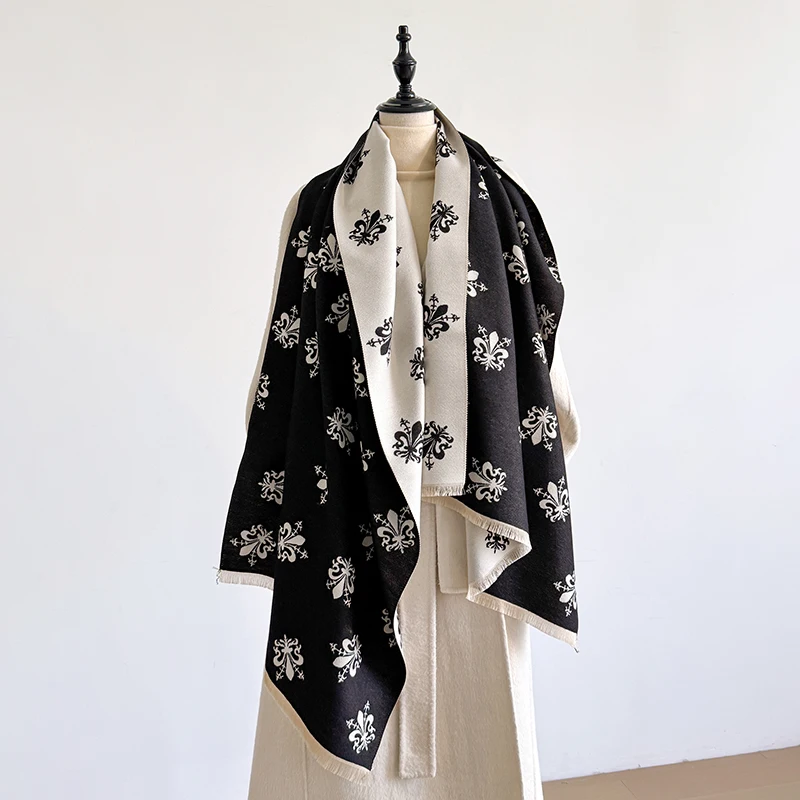 Eleganter Schal mit Paisley-Muster, Kaschmirimitat, weich, warm, vielseitiger Schal, kältebeständig, winddicht, Deckenschal für Herbst und Winter – Detail 1