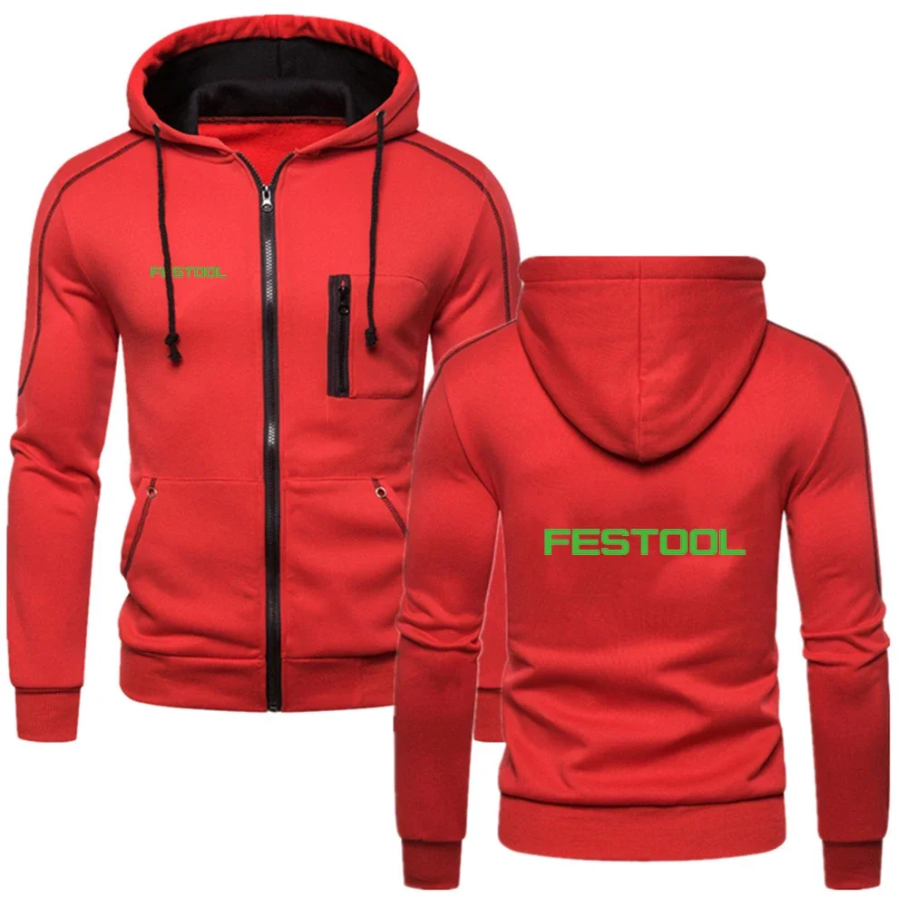 2024 New Festool Tools Men spring and autumn Fashion Hoodie Casual Hoodies Pullovers Top Solid Color Hoodies Comfortable Tops