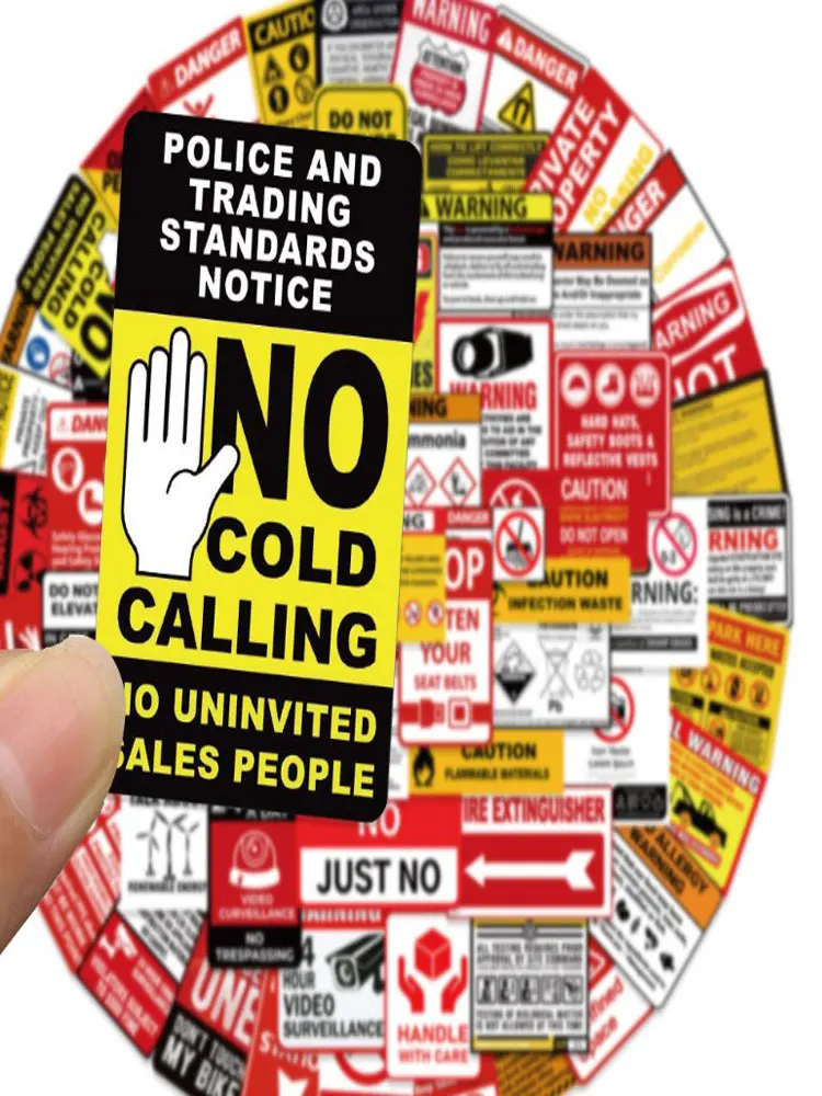 75 New Warning Safety Stickers Warning Signs PVC Stickers