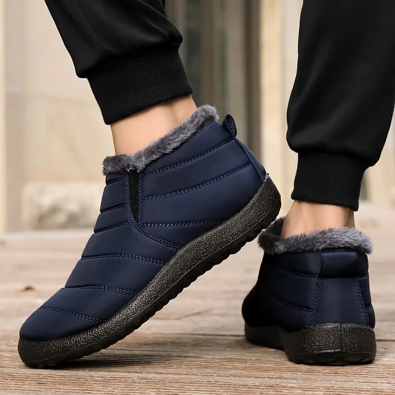 Snow Men Boots Casual Shoes Man Outdoor Men's Winter Sneakers Platform Men Shoe Waterproof Ankle Boots Work Boots Footwear image 4