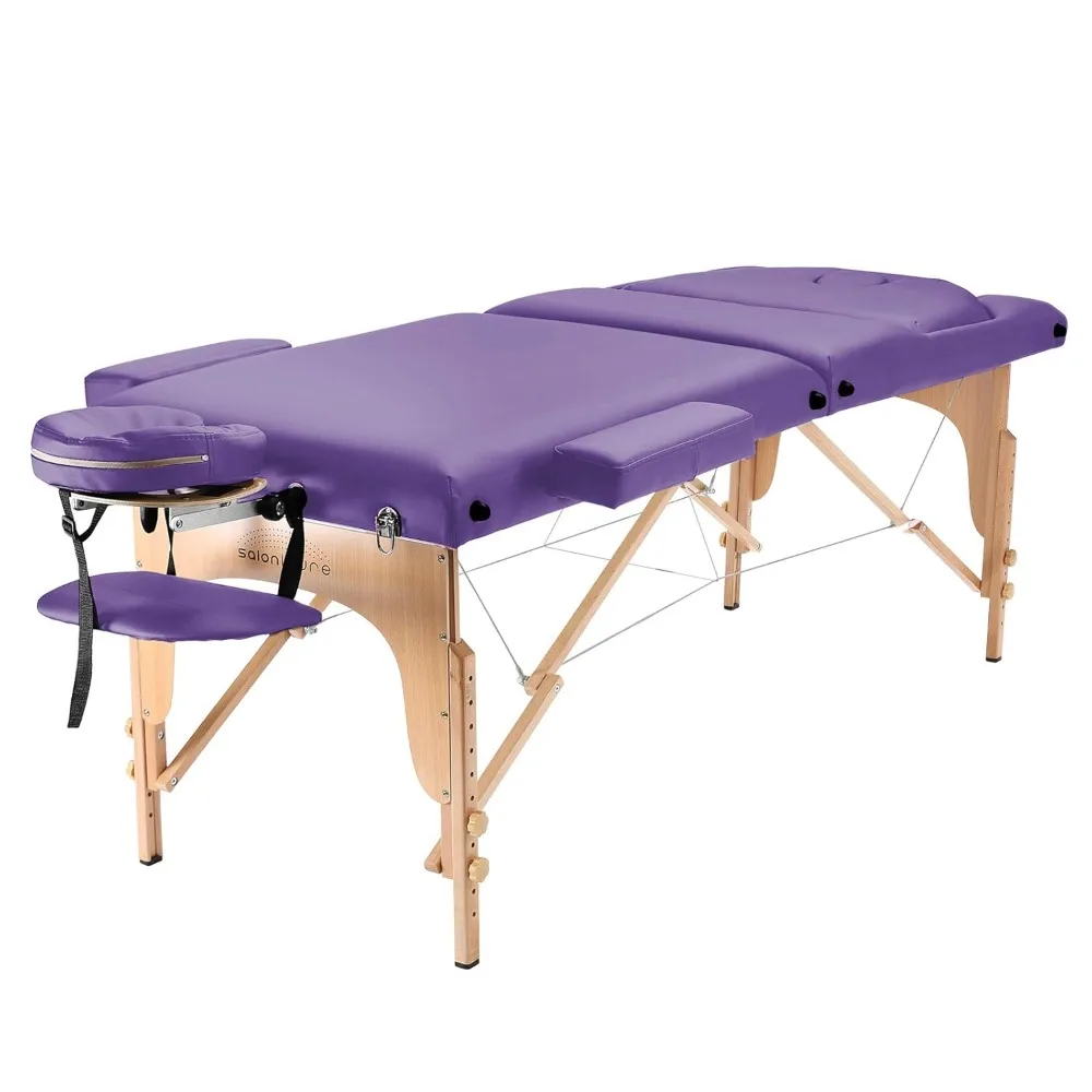 Saloniture lettino da massaggio portatile professionale con schienale-lavanda