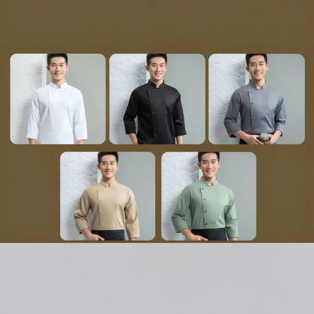 Elastic Chef Work Shirt Waterproof Breathable Uniform Unisex For Professional Kitchen Restaurant Hotel Cooking Clothing
