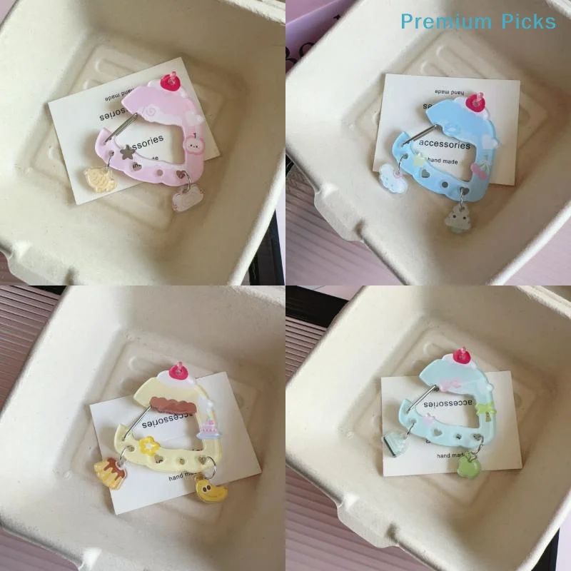 Cute Dessert Cake Pendant Carabiner Mountaineering Buckle Kawaii Acrylic Keychain Multipurpose Keyring Hook Bag Hanging Gifts