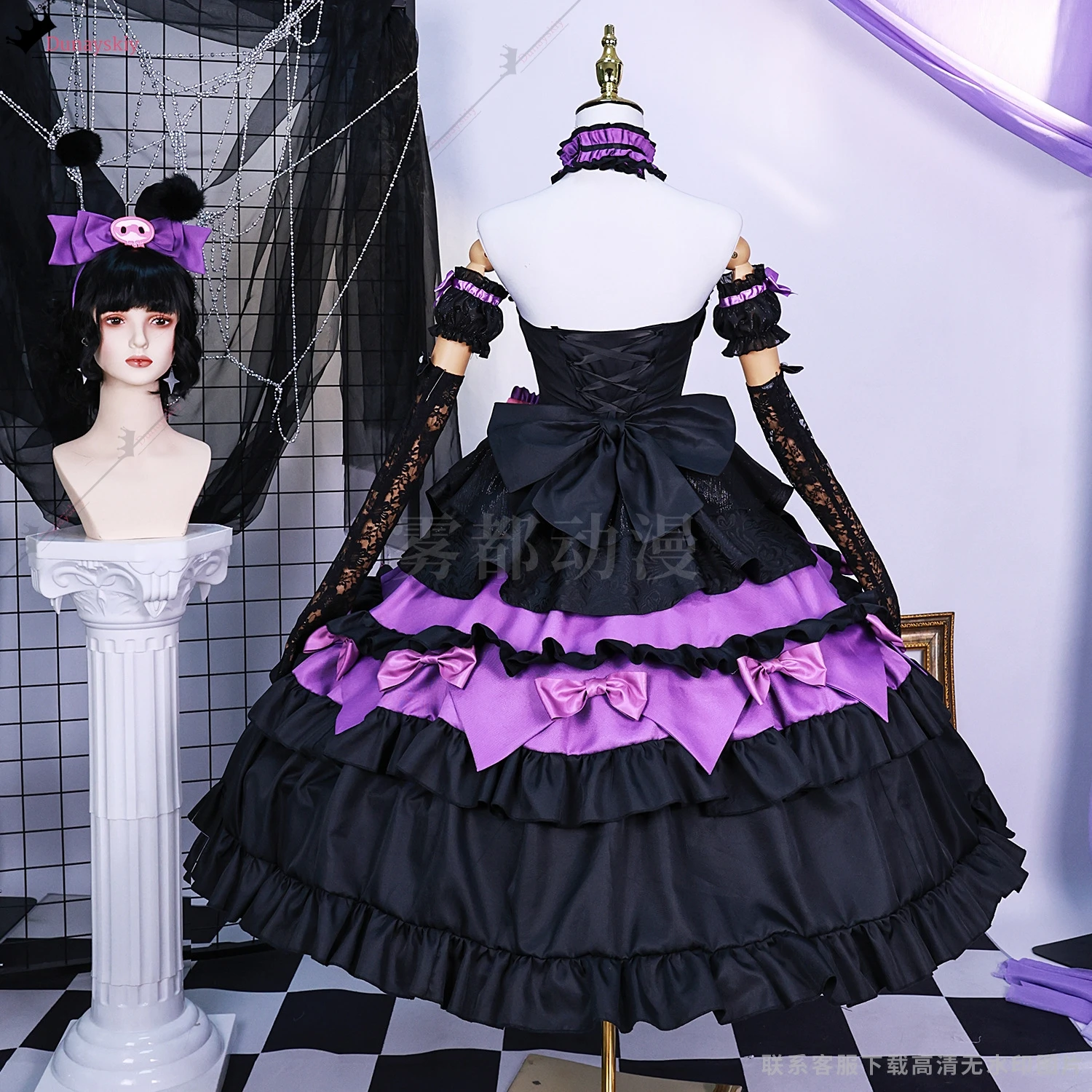 Bloody Queen Mary Cosplay Costume Premium Anime Outfit Full Set Dark Purple Lolita Dress Uniform For 2024 Anime Role Play Suits