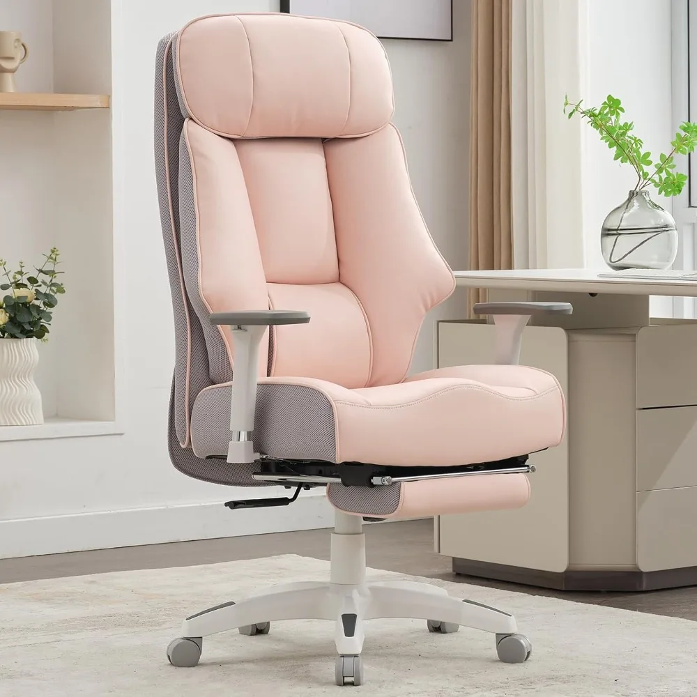 

Big and Tall Office Chair 400lbs with Foot Rest, with Extra-Thick Spring Cushion, Ergonomic PU Leather Chairs