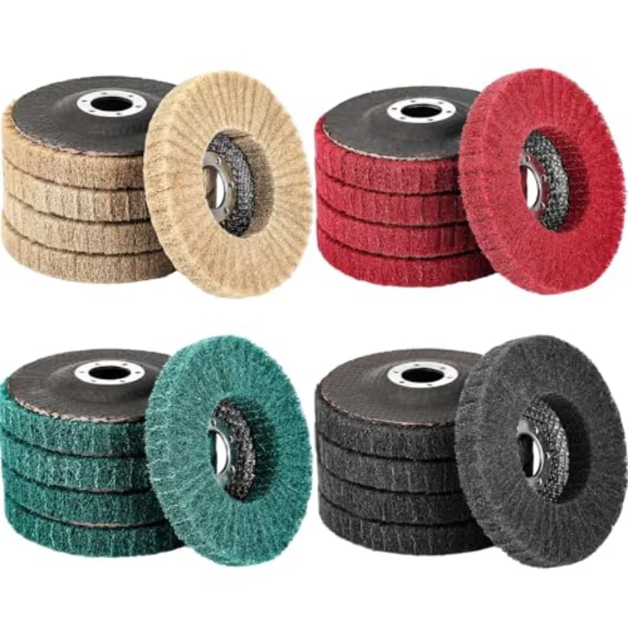 

20 Pcs 4.5" x 7/8" Nylon Fiber Flap Disc Polishing Wheel for Angle Grinder 120/180/320/800 Grit Grinder Sanding Disc Polishing