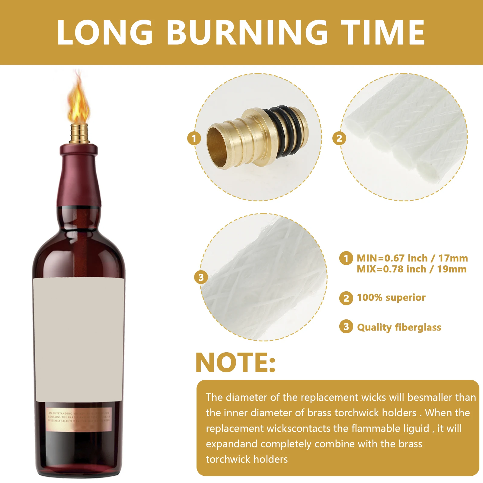 buildmate building wick for wine bottle oil lamp