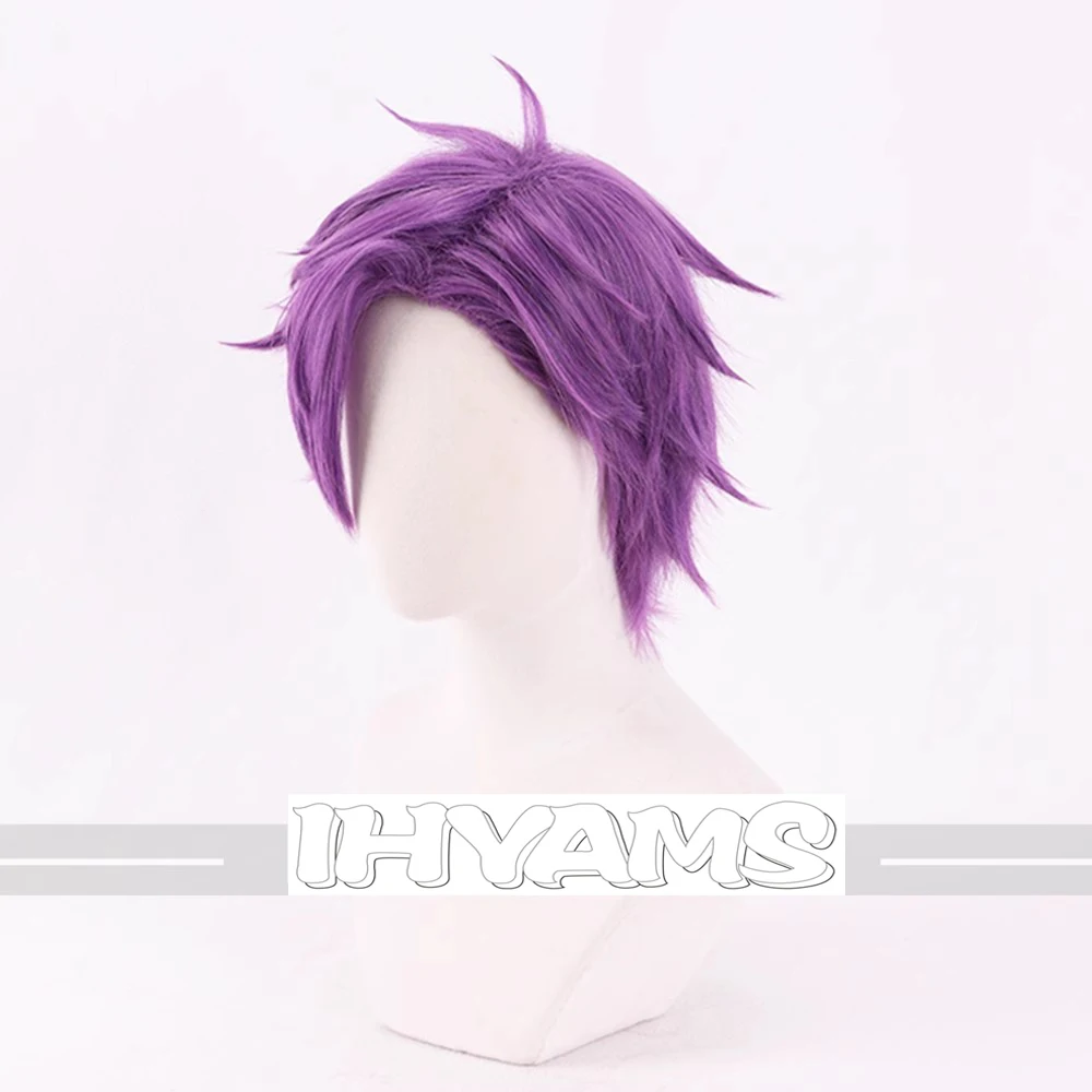 Otogari Adonis Wig Game Ensemble Stars Cosplay UNDEAD Short Men Wig Purple Hair Heat Resistant Synthetic