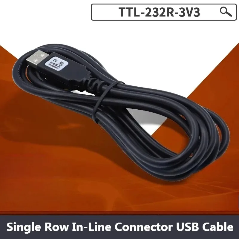 TTL-232R-3V3-AJ TTL-232R-5V-AJ USB Cable - Single Line In-Line Connector with FT232RQ Chip USB to TTL Serial Adapter