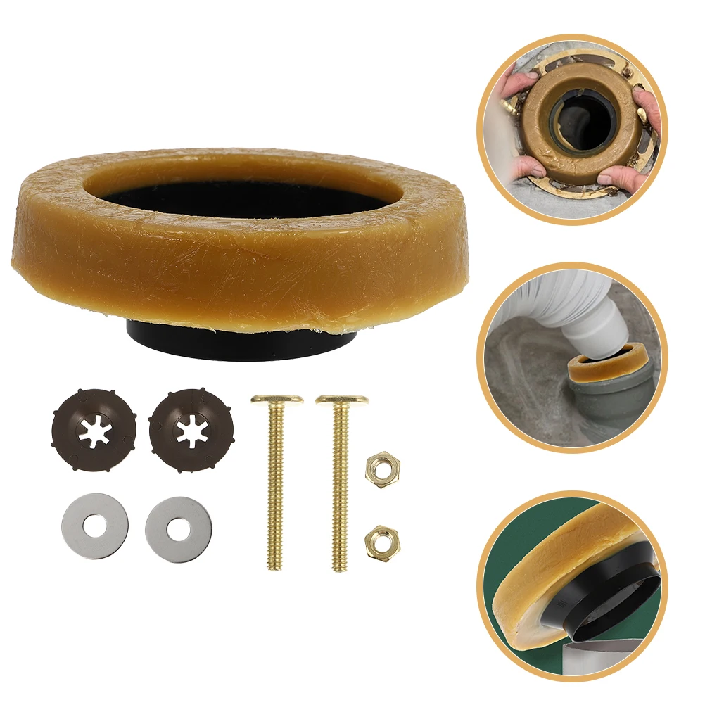 

Toilet Wax Flange Ring Extended Seal Installation Bolts Lengthened Plastic Fixing Screws Durable Watertight Connection Universal
