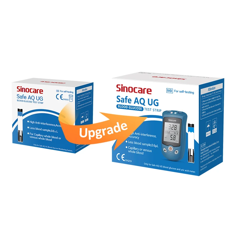 [50PCS/100PCS] Sinocare Blood Glucose Test Strips for Safe AQ UG Only Medical Device