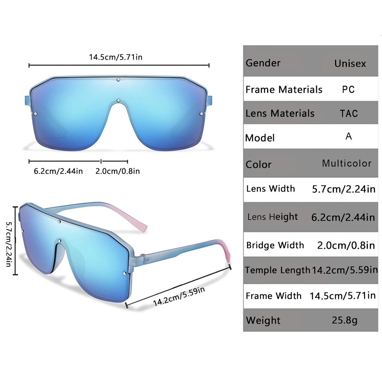 Fashion Half Frame Polarized Shades, Unisex Oversized Sports Sunglasses for Driving, Cycling & Daily Wear