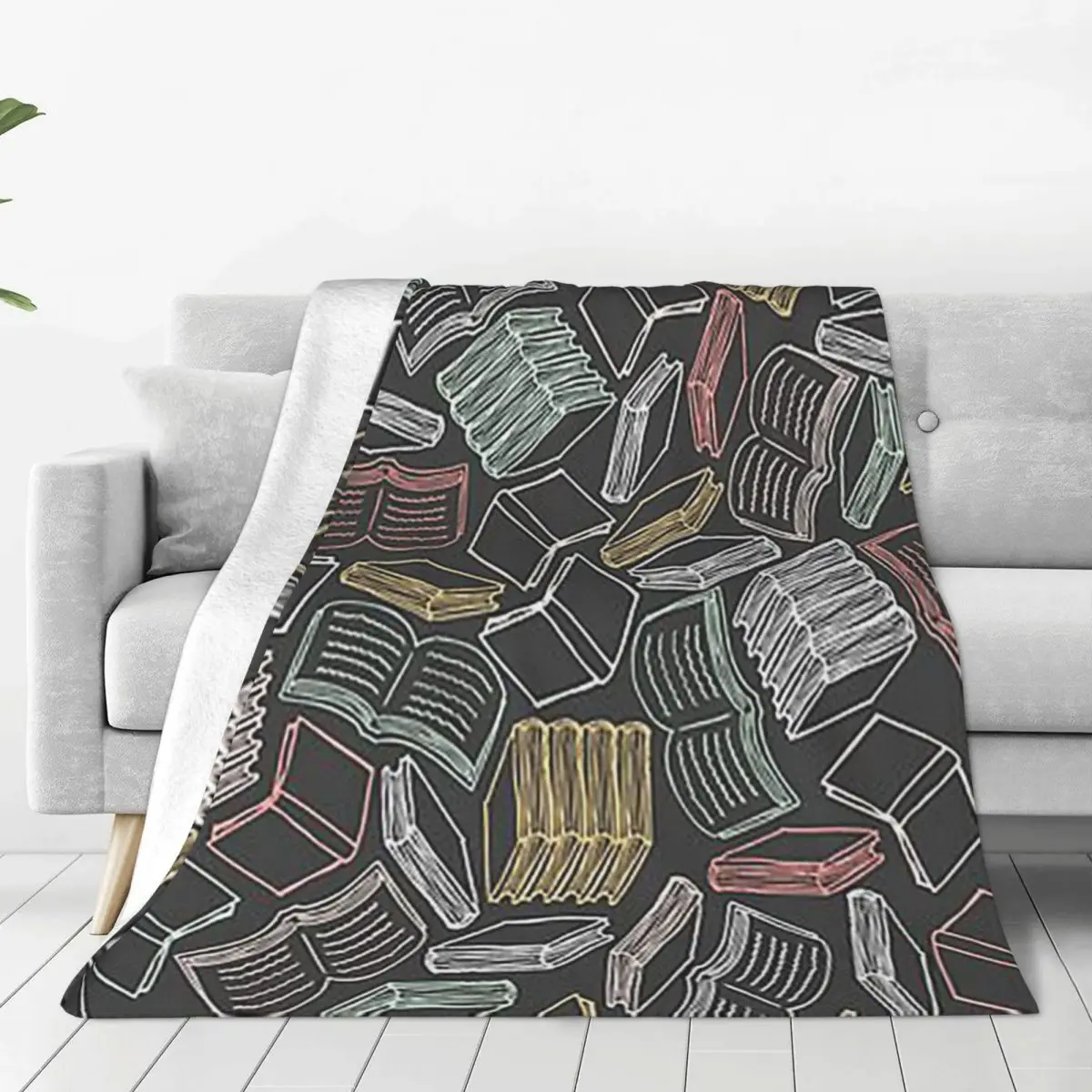 Education Library Book Blanket Soft Warm Flannel Throw Blanket Cover for Bed Living room Picnic Travel Home Sofa