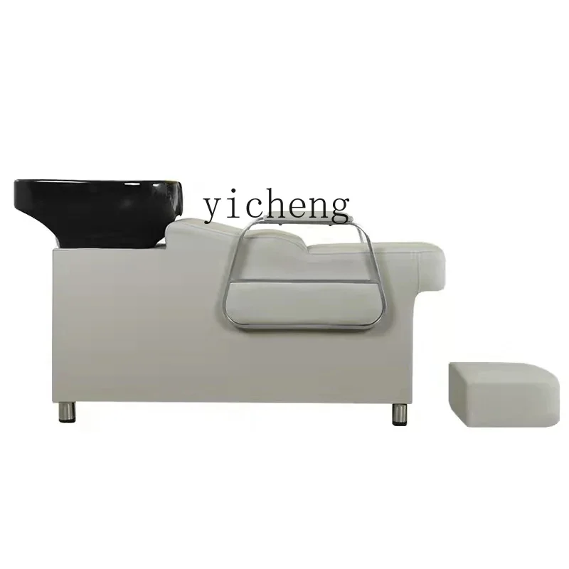 v4 Half-Lying Barber Shop Shampoo Chair Salon Ceramic Flushing Bed Facial Bed Salon Shampoo Bed