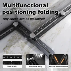 Tile Hole Locator Ruler  Positioning Six Folding Ruler Scribe Ruler Bricklayer Opening Positioning Tool Six-fold Corner Ruler